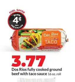 Hy-Vee Dos Rios fully cooked ground beef with taco sauce offer