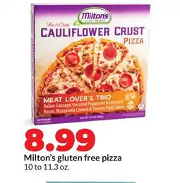 Hy-Vee Milton's gluten free pizza offer
