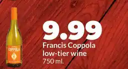 Hy-Vee Francis Coppola low-tier wine offer