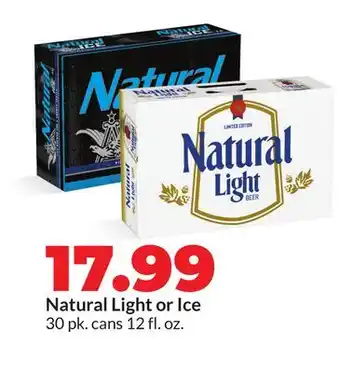 Hy-Vee Natural Light or Ice offer