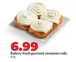 Hy-Vee Bakery-fresh gourmet cinnamon rolls offer
