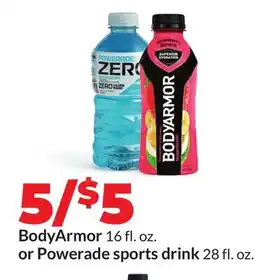 Hy-Vee BodyArmor 16 fl. oz. or Powerade sports drink 28 fl. oz offer
