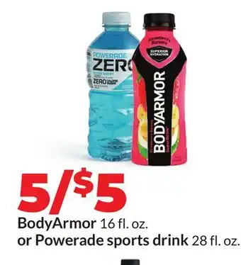 Hy-Vee BodyArmor 16 fl. oz. or Powerade sports drink 28 fl. oz offer