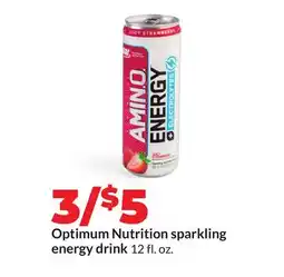 Hy-Vee Optimum Nutrition sparkling energy drink offer