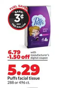 Hy-Vee Puffs facial tissue offer