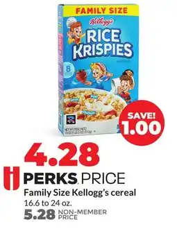 Hy-Vee Family Size Kellogg's cereal offer
