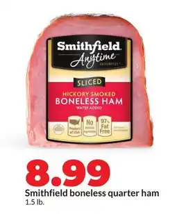 Hy-Vee Smithfield boneless quarter ham offer