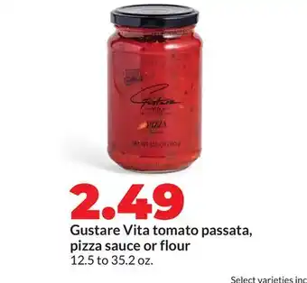 Hy-Vee Gustare Vita tomato passata, pizza sauce or flour offer