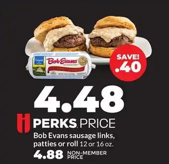 Hy-Vee Bob Evans sausage links, patties or roll offer