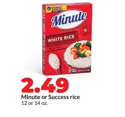 Hy-Vee Minute or Success rice offer