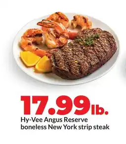 Hy-Vee Hy-Vee Angus Reserve boneless New York strip steak offer