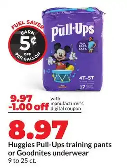 Hy-Vee Huggies Pull-Ups training pants or Goodnites underwear offer