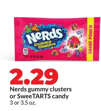 Hy-Vee Nerds gummy clusters or SweeTARTS candy offer