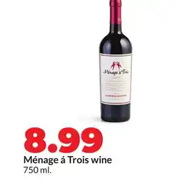 Hy-Vee Ménage á Trois wine offer