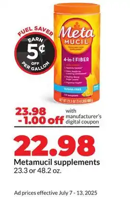 Hy-Vee Metamucil supplements offer