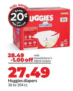 Hy-Vee Huggies diapers offer