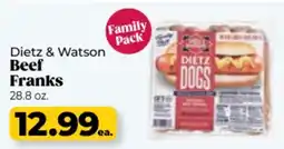 Roche Bros Dietz & watson beef franks offer