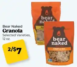 Roche Bros Bear naked granola offer