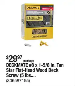 The Home Depot DECKMATE #8 x 1-5/8 in. Tan Star Flat-Head Wood Deck Screw (5 lbs. / 619-Piece) offer