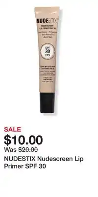 Ulta Beauty NUDESTIX Nudescreen Lip Primer SPF 30 offer