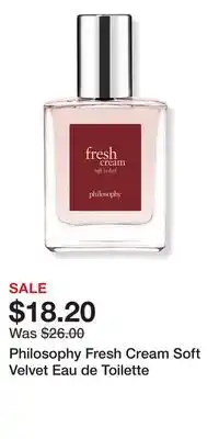 Ulta Beauty Philosophy Fresh Cream Soft Velvet Eau de Toilette offer