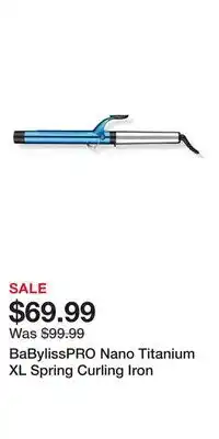 Ulta Beauty BaBylissPRO Nano Titanium XL Spring Curling Iron offer