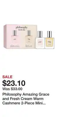 Ulta Beauty Philosophy Amazing Grace and Fresh Cream Warm Cashmere 2-Piece Mini Gift Set offer