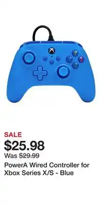 Game Stop PowerA Wired Controller for Xbox Series X/S - Blue offer