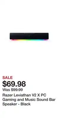Game Stop Razer Leviathan V2 X PC Gaming and Music Sound Bar Speaker - Black offer