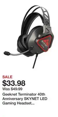 Game Stop Geeknet Terminator 40th Anniversary SKYNET LED Gaming Headset GameStop Exclusive offer