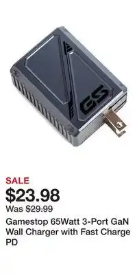 Game Stop Gamestop 65Watt 3-Port GaN Wall Charger with Fast Charge PD offer