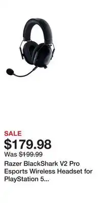 Game Stop Razer BlackShark V2 Pro Esports Wireless Headset for PlayStation 5 - Black offer