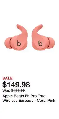 Game Stop Apple Beats Fit Pro True Wireless Earbuds - Coral Pink offer