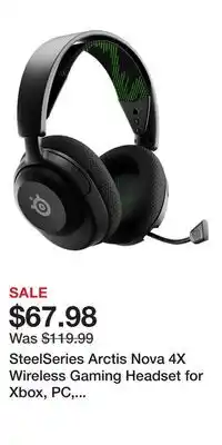 Game Stop SteelSeries Arctis Nova 4X Wireless Gaming Headset for Xbox, PC, Switch, Meta Quest 2, PlayStation offer