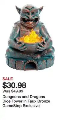 Game Stop Dungeons and Dragons Dice Tower in Faux Bronze GameStop Exclusive offer