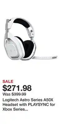 Game Stop Logitech Astro Series A50X Headset with PLAYSYNC for Xbox Series X/S, PlayStation 5, and PC - White offer