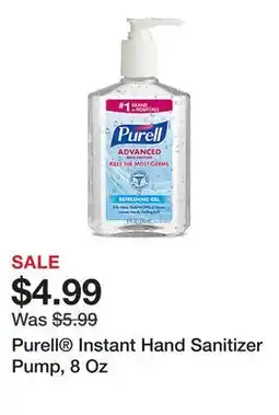 Office Depot Purell Instant Hand Sanitizer Pump, 8 Oz offer