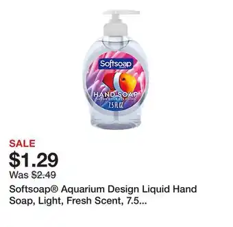 Office Depot Softsoap Aquarium Design Liquid Hand Soap, Light, Fresh Scent, 7.5 Oz Pump Bottle offer