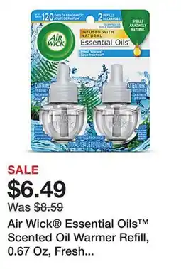 Office Depot Air Wick Essential Oils Scented Oil Warmer Refill, 0.67 Oz, Fresh Waters , Pack Of 2 offer