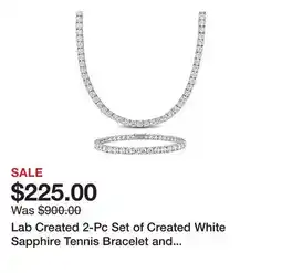 Belk Lab Created 2-Pc Set of Created White Sapphire Tennis Bracelet and Necklace in Sterling Silver offer