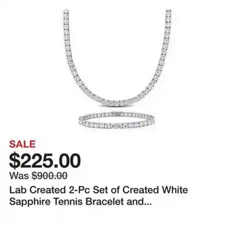 Belk Lab Created 2-Pc Set of Created White Sapphire Tennis Bracelet and Necklace in Sterling Silver offer