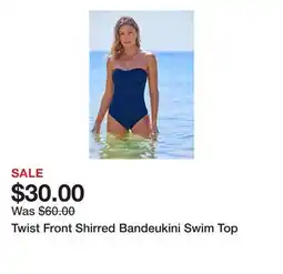 Belk Twist Front Shirred Bandeukini Swim Top offer