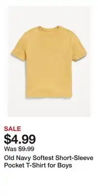 Old Navy Old Navy Softest Short-Sleeve Pocket T-Shirt for Boys offer