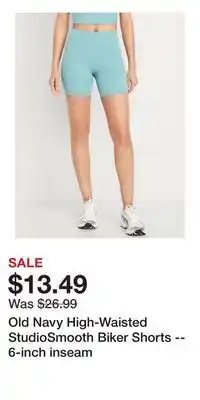 Old Navy Old Navy High-Waisted StudioSmooth Biker Shorts -- 6-inch inseam offer