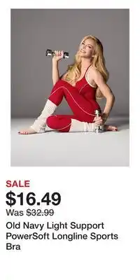 Old Navy Old Navy Light Support PowerSoft Longline Sports Bra offer