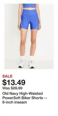Old Navy Old Navy High-Waisted PowerSoft Biker Shorts -- 6-inch inseam offer
