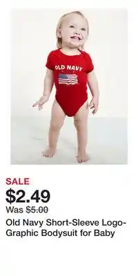 Old Navy Old Navy Short-Sleeve Logo-Graphic Bodysuit for Baby offer