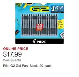 Costco Pilot G2 Gel Pen, Black, 20-pack offer