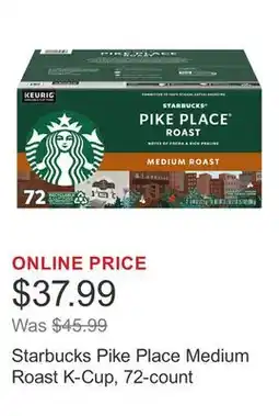 Costco Starbucks Pike Place Medium Roast K-Cup, 72-count offer