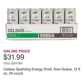 Costco Celsius Sparkling Energy Drink, Kiwi Guava, 12 fl oz, 24-count offer